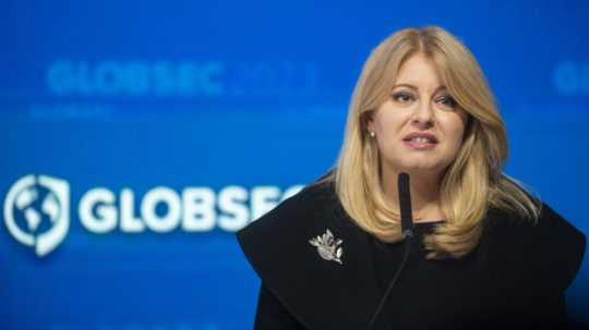 Na snímke prezidentka SR Zuzana Čaputová počas príhovoru na otvorení konferencie Globsec Bratislava Forum 2023 v Bratislave 29. mája 2023.