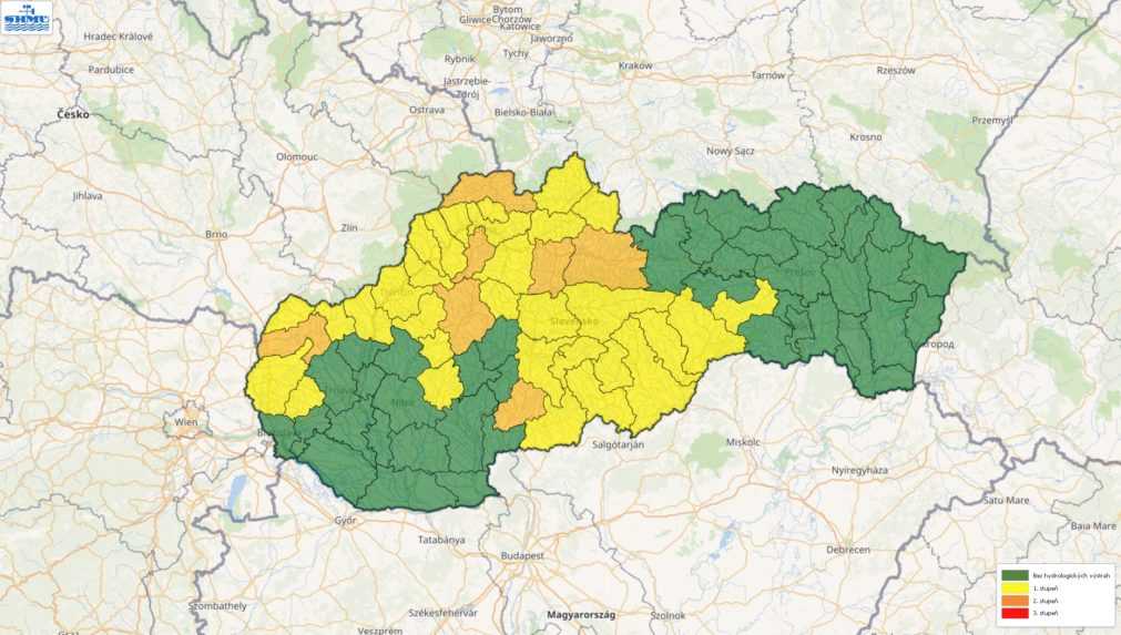 Hydrologické výstrahy na stredu (17. 5.).