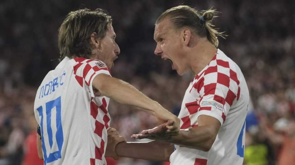 Chorváti oslavujú gól.