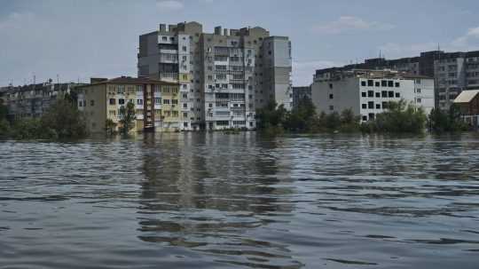 Zaplavené ulice Chersonu.