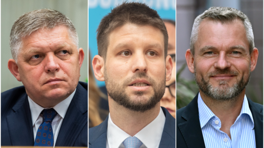 Zľava Robert Fico, Michal Šimečka a Peter Pellegrini.