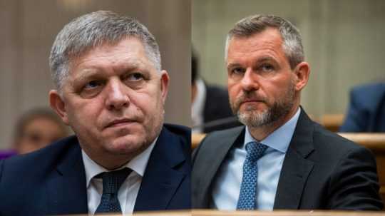 Predseda strany Smer-SD Robert Fico (vľavo) a predseda strany Hlas-SD Peter Pellegrini (vpravo).