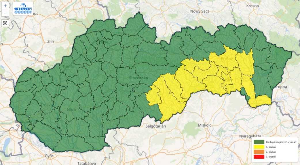 Hydrologick&aacute; v&yacute;straha na stredu (23. 8.).