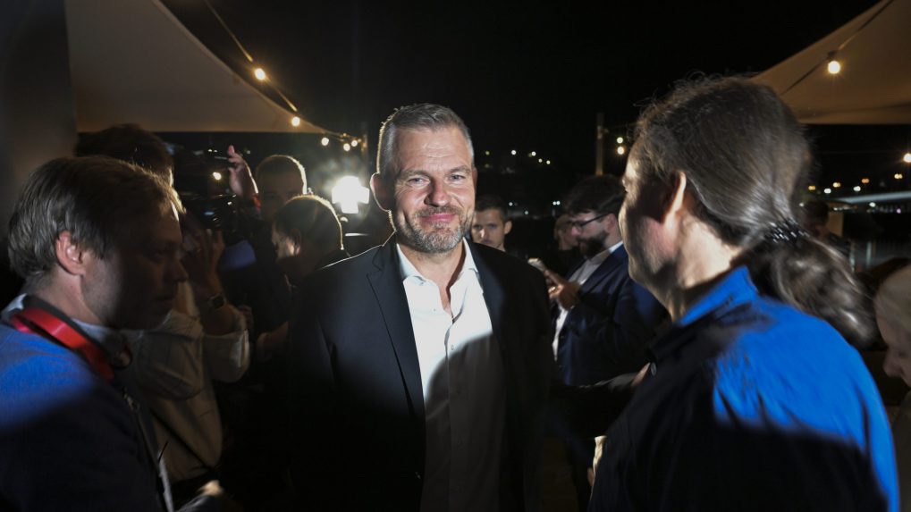 Predseda strany HLAS-SD Peter Pellegrini počas volebnej noci