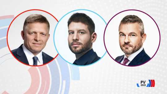 Na snímke zľava Robert Fico (Smer-SD), Michal Šimečka (PS) a Peter Pellegrini (Hlas-SD).