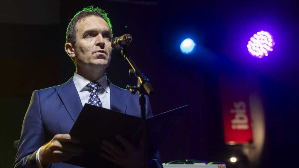 Na snímke premiér SR Ľudovít Ódor počas príhovoru na spomienkovom podujatí MATÚŠ A JURAJ, NEZABUDNEME!, ktoré sa konalo na Zámockej ulici.