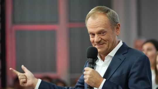 Na snímke bývalý poľský premiér a líder opozičnej liberálnej Občianskej koalície (KO) Donald Tusk.