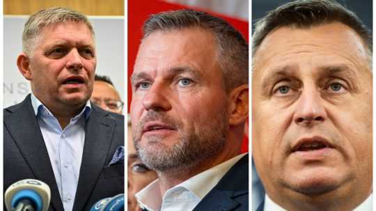 Zľava Robert Fico (Smer-SD), Peter Pellegrini (Hlas-SD) a Andrej Danko (SNS).