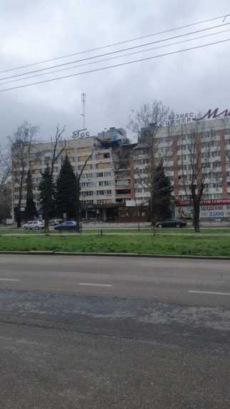 Hotel Mykolaiv, ktorý 14. júla 2022 zničila ruská raketa.