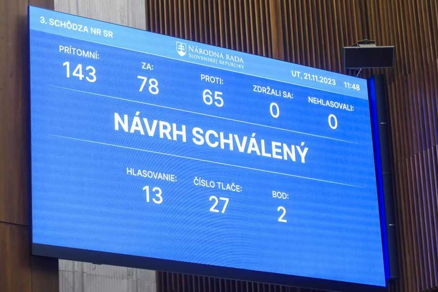 Na snímke tabuľa počas hlasovania o Programovom vyhlásení vlády SR na 3. schôdzi NR SR.