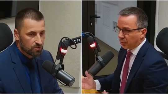 Erik Tomáš a Marián Viskupič v Sobotných dialógoch.