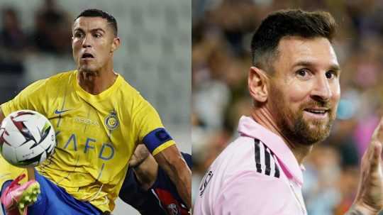 Na snímke Cristiano Ronaldo a Lionel Messi.