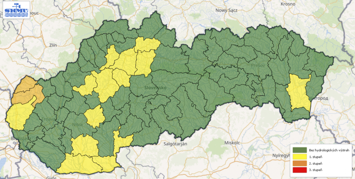 Výstrahy pred povodňami. 