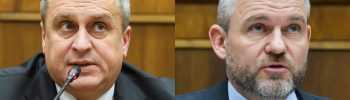 Na snímke zľava predseda SNS Andrej Danko, prezident SR Peter Pellegrini.