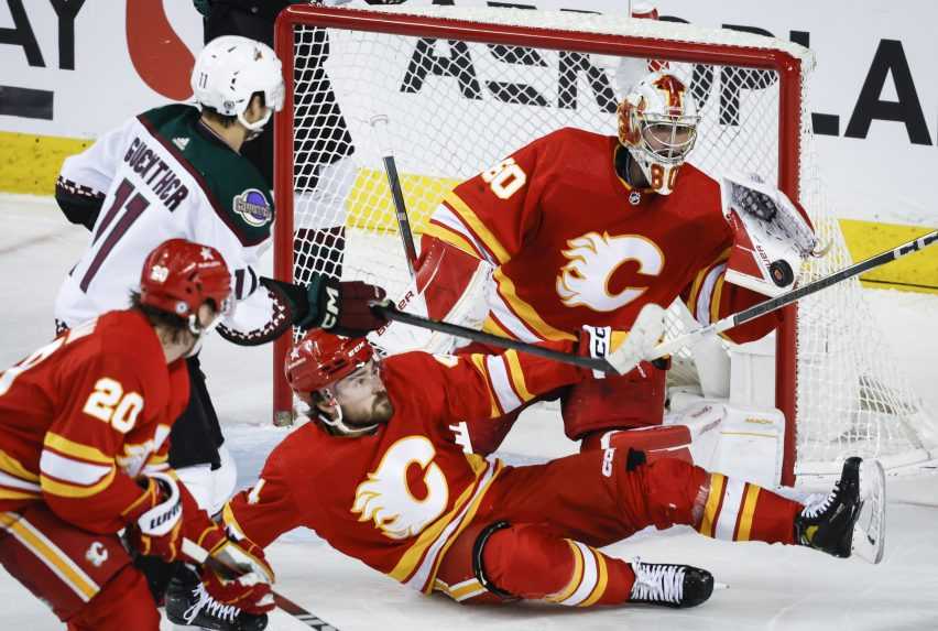 Z&aacute;ber zo z&aacute;pasu NHL Arizona Coyotes proti Calgary Flames.