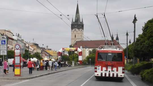 MHD v centre Prešova.