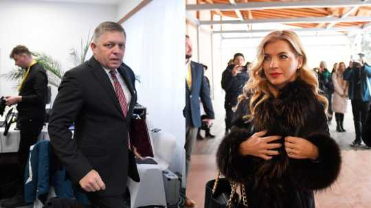 Na snímke Robert Fico a Martina Šimkovičová.