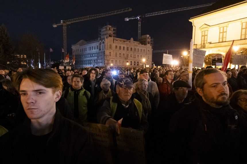 Protest v Budapešti.