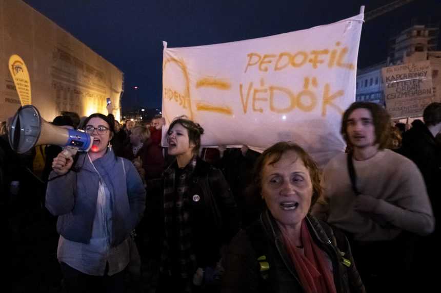 Protest v Budapešti.