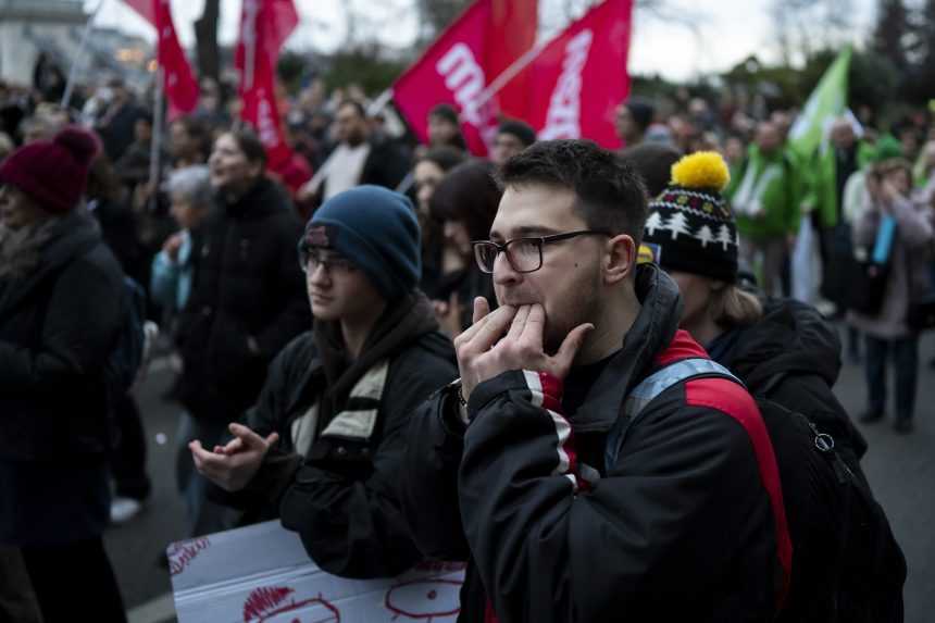 Protest v Budapešti.