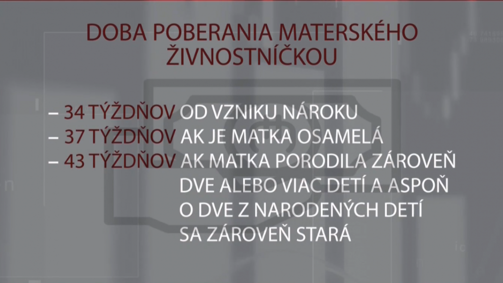Doba poberania materského živnostníčkou.