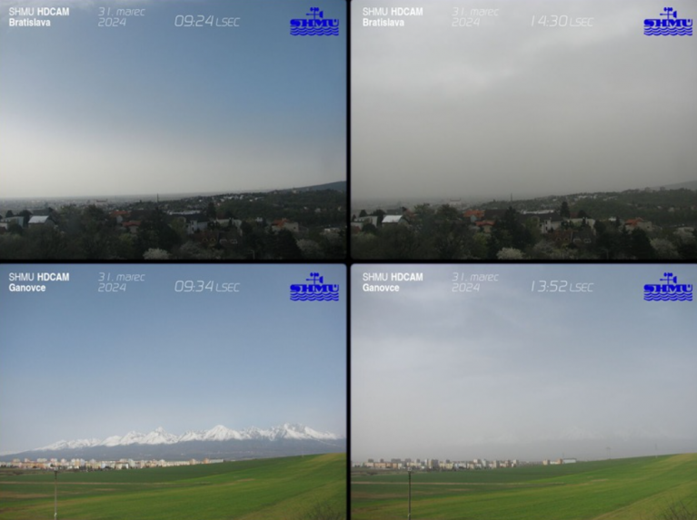 Saharský prach v atmosfére nad Slovenskom.