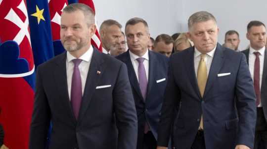 Zľava Peter Pellegrini, Andrej Danko a Robert Fico.