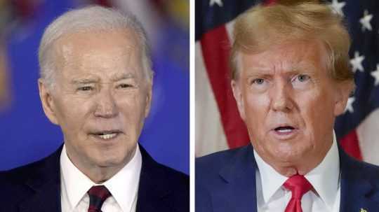 Zľava prezident USA Joe Biden a Donald Trump.