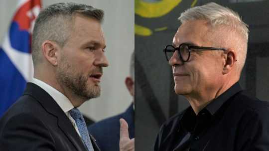 Sprava prezidentskí kandidáti Ivan Korčok a Peter Pellegrini.