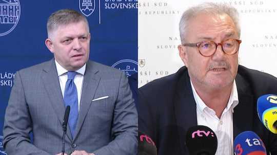 Vľavo premiér Robert Fico a vpravo predseda Najvyššieho súdu SR Ján Šikuta.