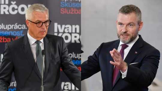 Zľava prezidentskí kandidáti Ivan Korčok a Peter Pellegrini.