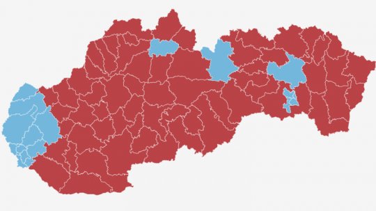 Volebná mapa okresov.