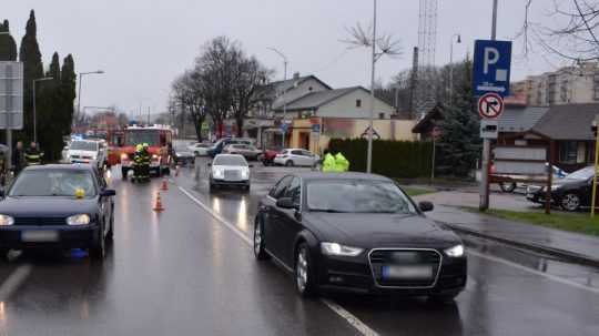 Na snímke miesto dopravnej nehody.