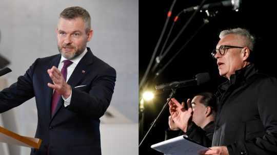 Na snímke zľava Peter Pellegrini a Ivan Korčok.