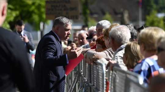 Na snímke Robert Fico v Handlovej.