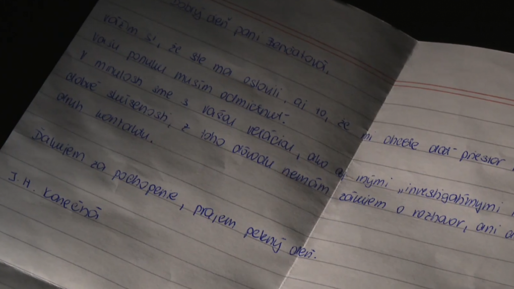 Odsúdená Judita listom odmietla možnosť vyjadriť sa v relácii.