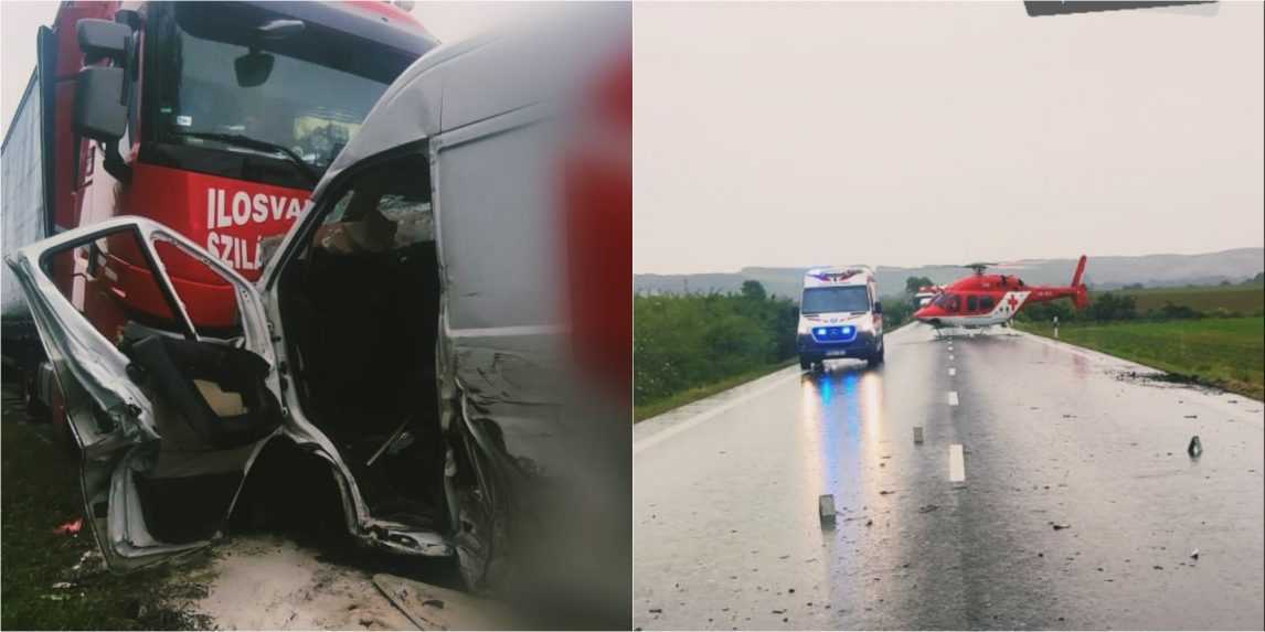 Havária na juhu Slovenska: Dodávka sa čelne zrazila s dvoma kamiónmi. Na miesto vyslali vrtuľník