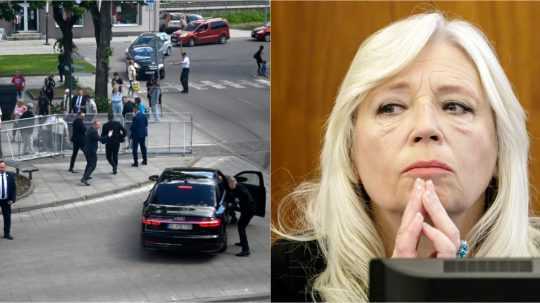 Na snímke miesto incidentu a Iveta Radičová.