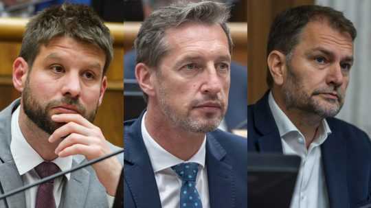 Na snímke zľava Michal Šimečka, Milan Majerský, Igor Matovič.