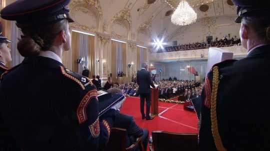 Prezident Pellegrini počas inauguračného prejavu.