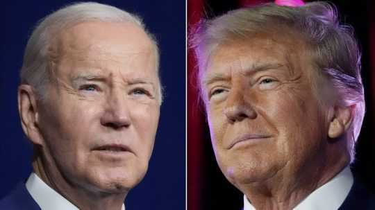 Na snímke Joe Biden a Donald Trump.