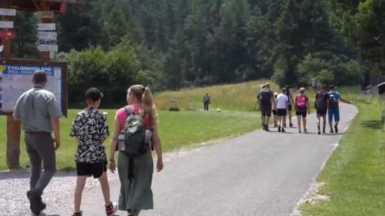 Turisti v Slovenskom raji.