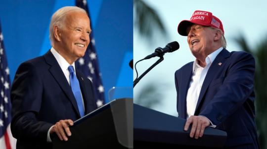 Zľava Joe Biden a Donald Trump.