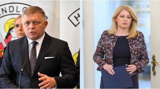 Na snímke zľava Robert Fico a Zuzana Čaputová.