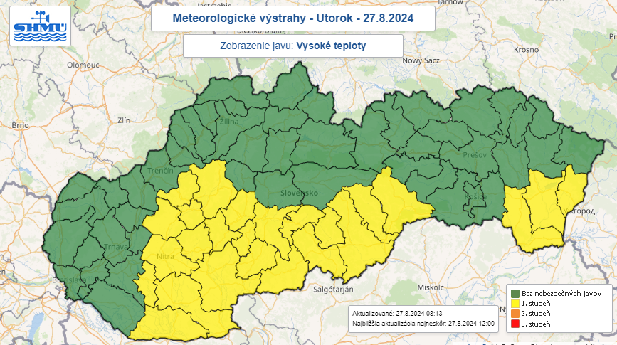Na sn&iacute;mke mapa s meteorologick&yacute;mi v&yacute;strahami.