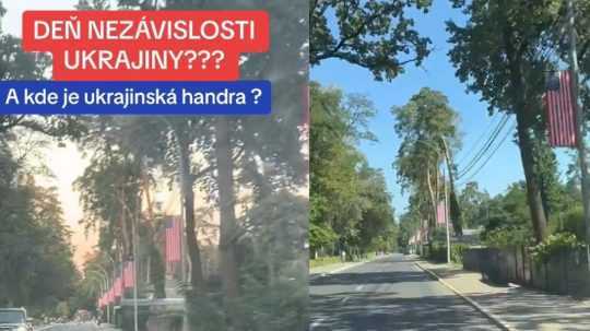 V ukrajinskej Buči vyvesili americké vlajky.