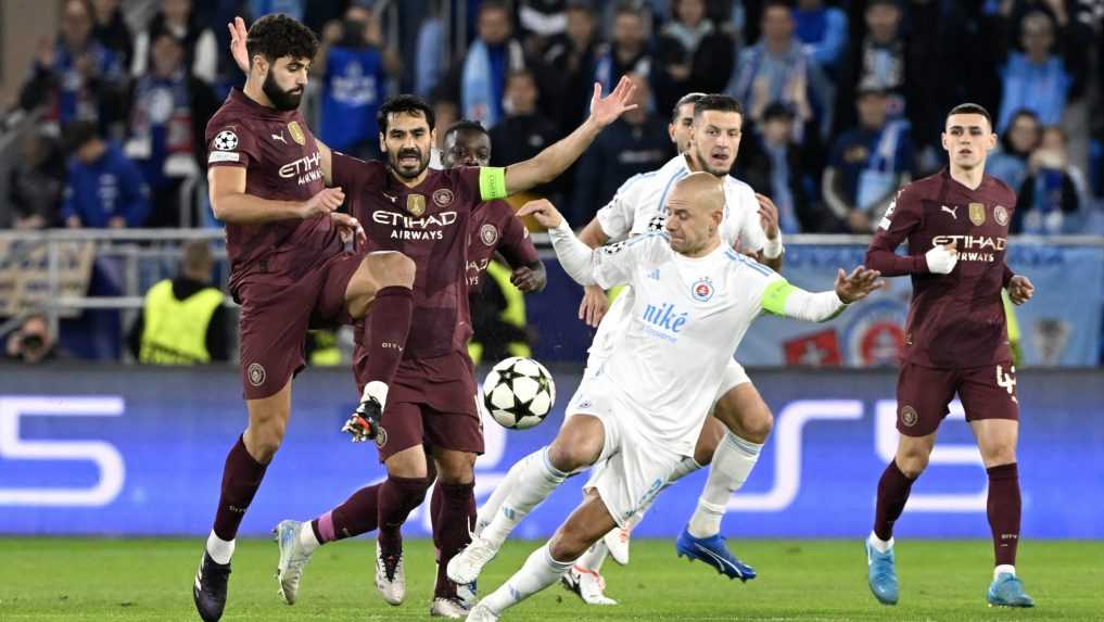 Prekvapenie sa na Tehelnom poli nekonalo: Manchester City zasadil Slovanu štyri gólové údery