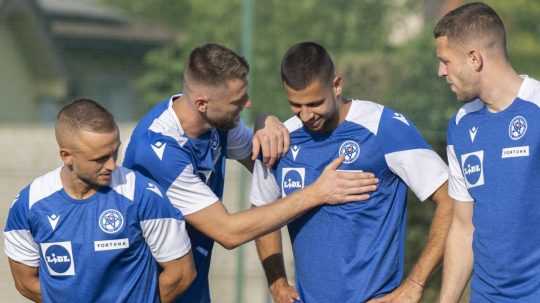 Tréning slovenskej futbalovej reprezentácie.