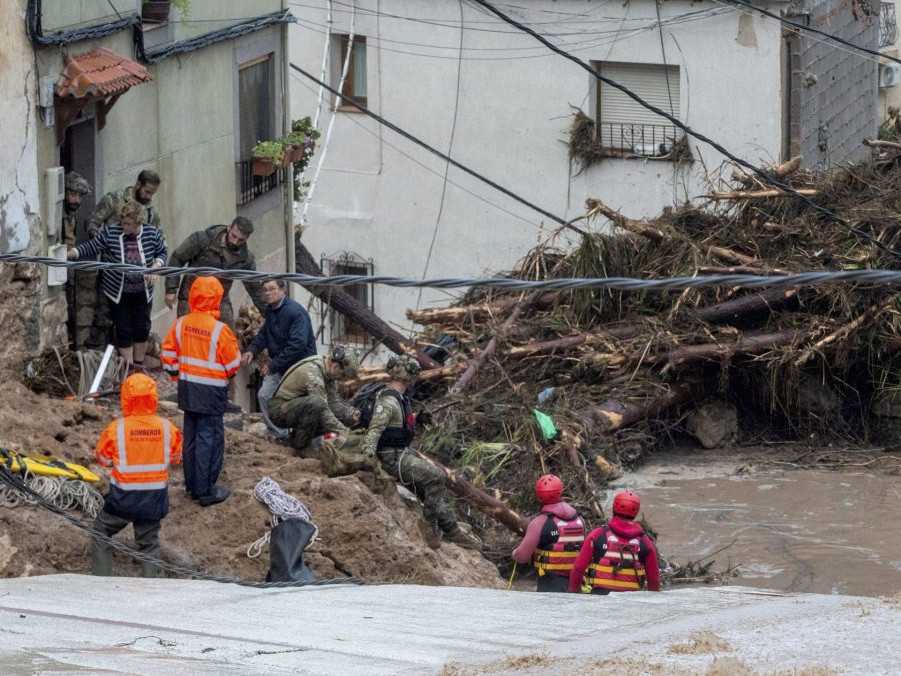 Zábery monitorujúce záplavy na juhovýchode Španielska.