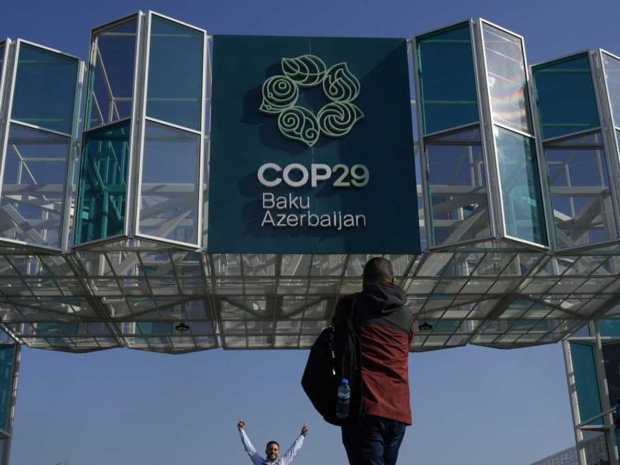 Na snímke logo klimatickej konferencie COP29.